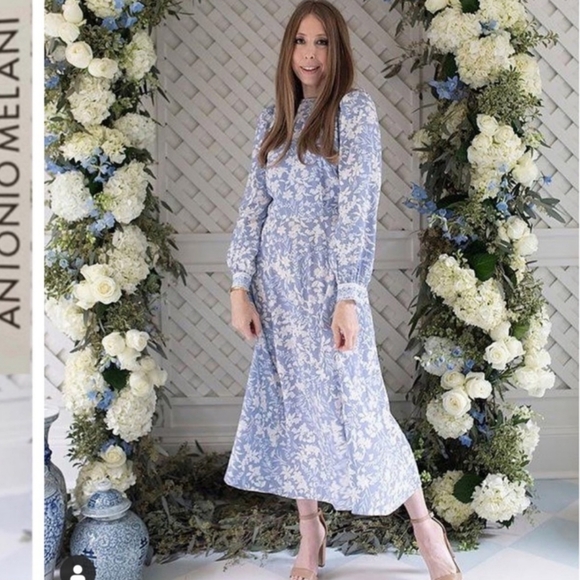 ANTONIO MELANI Born On Fifth Alizee Blue Floral Dress - Picture 3 of 14